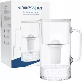    Urcior cu filtru Wessper D2 Borosilicat Aquaclassic 3,3 l alb