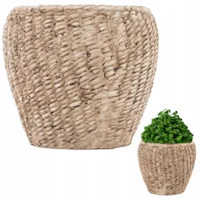    Ghiveci Duwen 12 cm x 12 x 10,5 cm diametru 12 cm ceramica nuante de maro si bej