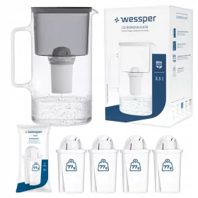    Wessper D2 Borosilicat Aquaclassic ulcior cu filtru 3,3 l negru