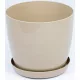  Ghiveci de flori BratGO 28 cm x 28 x 25,1 cm diametru 28 cm plastic nuante de maro si bej