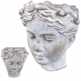    Ghiveci Duwen 13 cm x 17 x 19 cm diametru 17 cm ceramica nuante de gri si argintiu
