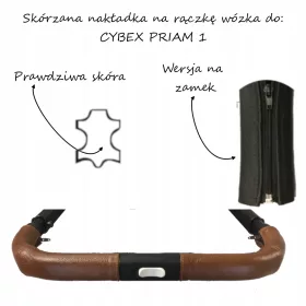    Husa pentru maner din piele pentru caruciorul Cybex Priam 1, varianta cu fermoar