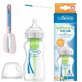    Biberon Dr Brown's 270 ml + Perie de curățare biberon Alogy 1 buc.