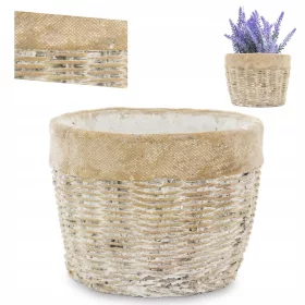    Ghiveci Duwen 17,5 cm x 17,5 x 14 cm diametru 17,5 cm ceramica nuante de maro si bej