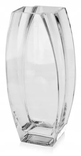 Vaza din sticla transparenta de 32 cm cu gravare alba personalizata