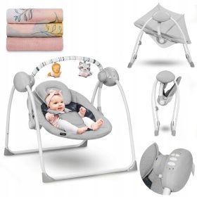    Bouncer Lionelo Ruben x 63 x 70 cm + scutec din bambus Lionelo BAMBOO