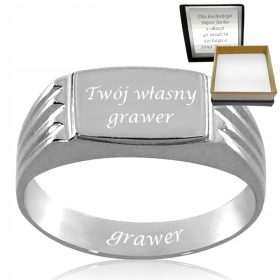    INEL DELICAT PENTRU SEMNUL CU TAIE DREPTUNGULARE GRAVURA 925