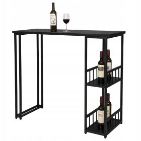    Masa de bucatarie dreptunghiulara neagra Woltu 50 x 120 x 105 cm