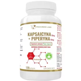   Progress Labs Capsaicina + Piperina: Supliment pentru Slăbire și Termogeneză, 120 capsule