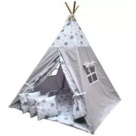    EDISA - Cort TIPI pentru copii casa wigwam + 3 perne + saltea 120X120 CE