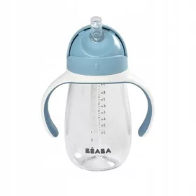  Cană Beaba cu paie anti-varsare 300 ml albastru