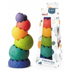  Piramida senzorială pastel Hencz Toys 26 cm