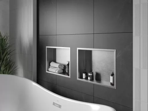 Raft de nișă Mexen X-Wall-R 45 × 30 cm inox