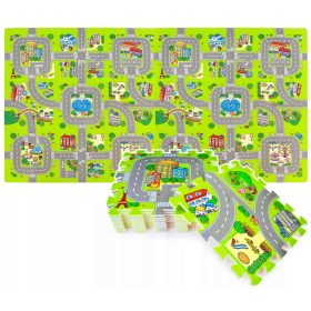    Puzzle cu spumă EVA iKido City 2 ani + 18 elemente 30 x 30 cm