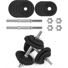    PROTECI FONTĂ 2x10kg bare metalice reglabile 28mm set de încărcare 20kg
