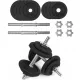  PROTECI FONTĂ 2x10kg bare metalice reglabile 28mm set de încărcare 20kg