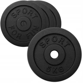  Greutate fonta 4x5kg placa 28mm set 20kg
