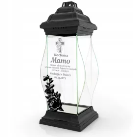   Znicz XXL Personalizat cu Gravură pentru Mormânt - Decorativ și Rezistent