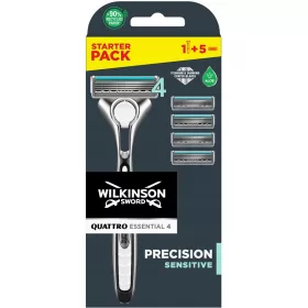    Brici Wilkinson Quattro Titanium Sensitive cu cartușe + 5 cartușe