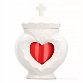  Lumanare ceramica cu inima alba + lampa