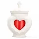  Lumanare ceramica cu inima alba + lampa