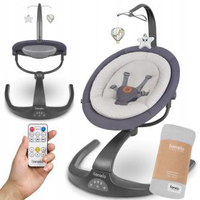    Bouncer Lionelo LO-RINA x 65 x 68 cm + scutec din bambus Lionelo LO-BAMBOO SWADDLE