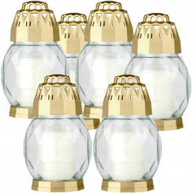 Lampion Decorativ Bolsius Diamond Aurit 2D - Set 6 Bucăți