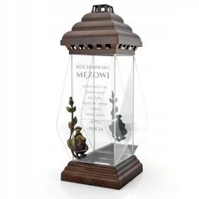   Lampion Funerar XXL Personalizat cu Gravură pentru Mormântul Soțului sau Soției