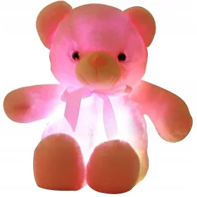    Mascota de pluș pufos cu LED ursuleț de pluș strălucitor