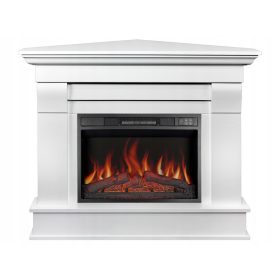    Semineu electric pe picioare ArtiFlame cu functie de incalzire, alb, 1800 W, 110,6 x 90 x 70 cm