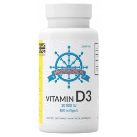   Supliment Vitamina D3 10000 IU Navigator - 180 Capsule pentru Oase și Imunitate