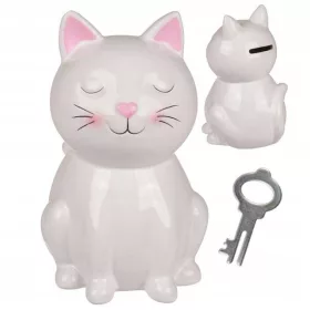  Pușculiță Ceramică Pisica 15 Cm Pisicuță Veselă