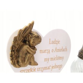    lumanare pentru copil cu inger 3D, piatra funerara + gravura