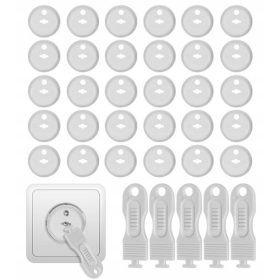  Protectoare de priza Locx, albe, 30 buc