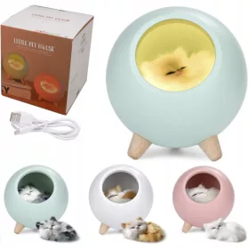  SET LAMPĂ DE NOAPTE FIGURINA PISICĂ adormită