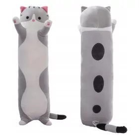    MASCOTA LUNGA PISIC LUCEK JUCĂRIE DE PELUȘ PERNĂ TETIERA PENTRU COPII LOVIȚI 100CMW