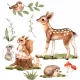  Autocolante de perete pentru copii ANIMALE PĂDURILOR