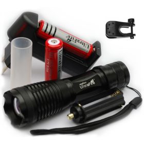    Lanterna Ultrafire ZOOM CREE XML 2000lm + 2 baterii + accesorii
