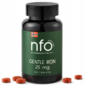   Iron Gentle NFO [100 Tablete] - Supliment Vegan cu Formula Ferrochel pentru Absorbție Superioară