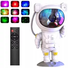    PROIECTOR ASTRONAUT STARS LAMPĂ DE NOAPTE PROIECTOR LED PENTRU COPII CADOU + TELECOMANDA MIK-STAR pentru proiectorul Astronaut 5961126803 negru