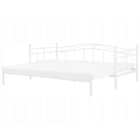    Pat dublu metalic Beliani Cadru pat metalic Cadru Dormitor 80x200 alb
