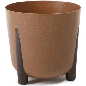    Ghiveci BratGO 34 cm x 34 x 32 cm diametru 34 cm plastic nuante de maro si bej
