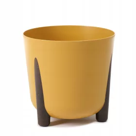    Ghiveci lamela 25,5 cm x 25,5 x 25 cm diametru 25,5 cm plastic nuante de galben si auriu