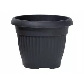    Ghiveci Prosperplast 55 cm x 55 x 43 cm diametru 55 cm plastic negru, nuante de gri si argintiu