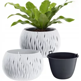    Ghiveci Prosperplast 29 cm x 29 x 19,5 cm diametru 29 cm plastic alb