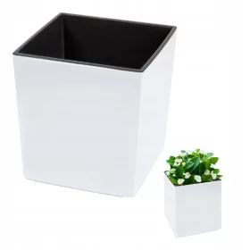    Ghiveci Grando 19 cm x 19 x 18,5 cm, plastic, alb, multicolor