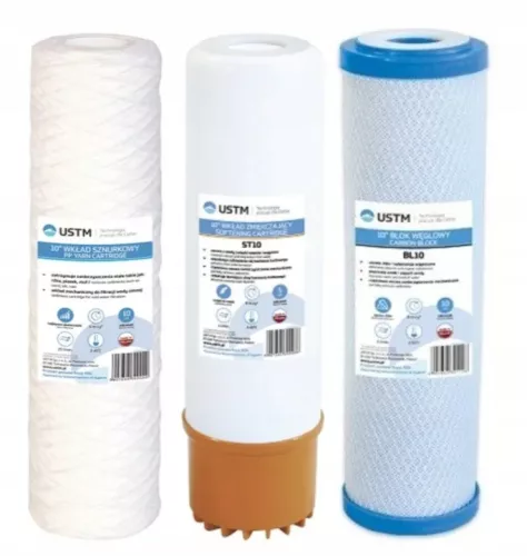 Ansamblu de filtru UST-M 3/4″ cu trei inserții de 10″ și supape