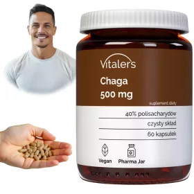   Capsule cu Extract de Chaga Vitaler's 500 mg - Supliment pentru Sănătate Imună şi Antioxidant