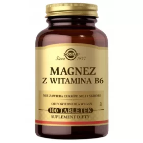   Supliment alimentar Solgar cu Magneziu și Vitamina B6, 100 tablete vegetale