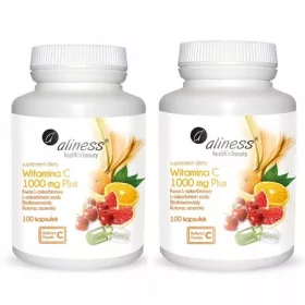  Vitamina C 1000 mg Plus - Supliment Aliness cu 100 kapsule, ambalaj economic